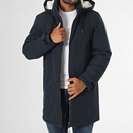 Kymaxx - Parka con cappuccio blu navy