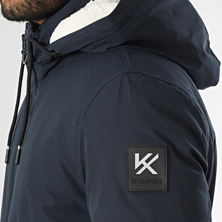 Kymaxx - Parka con cappuccio blu navy