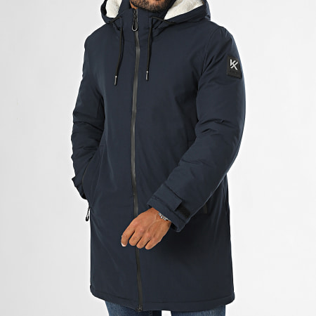 Kymaxx - Parka con cappuccio blu navy