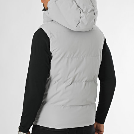 Kymaxx - Chaqueta gris sin mangas con capucha