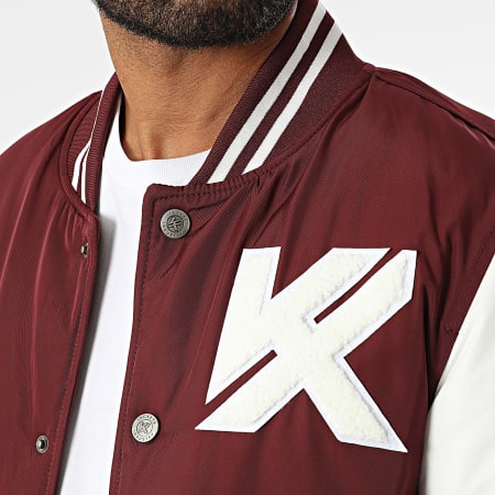 Kymaxx - Giacca Teddy Bordeaux Bianco