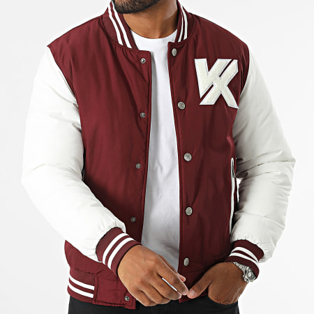 Kymaxx - Giacca Teddy Bordeaux Bianco