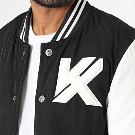 Kymaxx - Chaqueta Teddy Negro Blanco