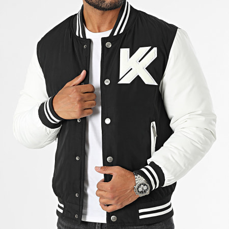 Kymaxx - Chaqueta Teddy Negro Blanco