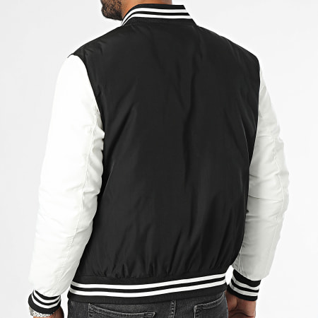 Kymaxx - Chaqueta Teddy Negro Blanco