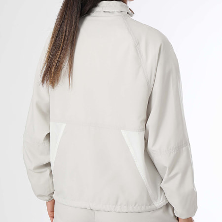 Lacoste - Veste Zippée Femme Logo Crocodile Beige