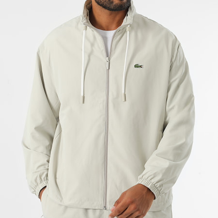Lacoste Veste Zippee Capuche Logo Brode Crocodile Beige LaBoutiqueOfficielle