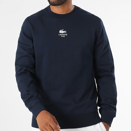 Lacoste - Crewneck Sweat Classic Fit Crocodile Logo Navy Blue - Ryses
