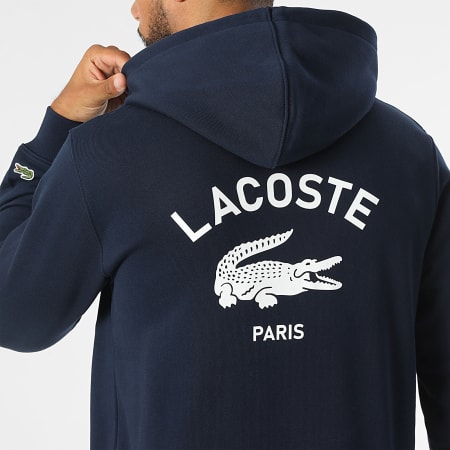 Sweat capuche lacoste bleu marine cheap