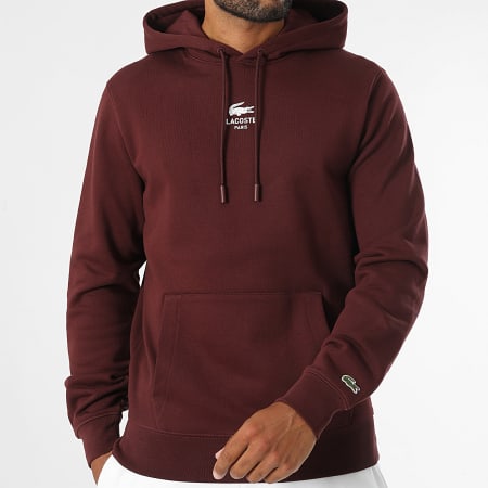 Lacoste - Sudadera con capucha Logo Cocodrilo Burdeos