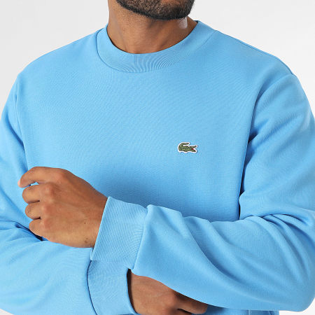 Lacoste - Felpa girocollo Logo ricamato Coccodrillo Fit classico Azzurro