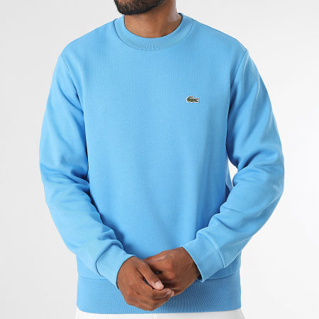 Lacoste - Sweat Crewneck Logo Embroidered Crocodile Classic Fit Azul claro