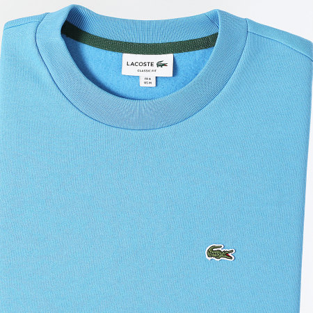 Lacoste - Felpa girocollo Logo ricamato Coccodrillo Fit classico Azzurro