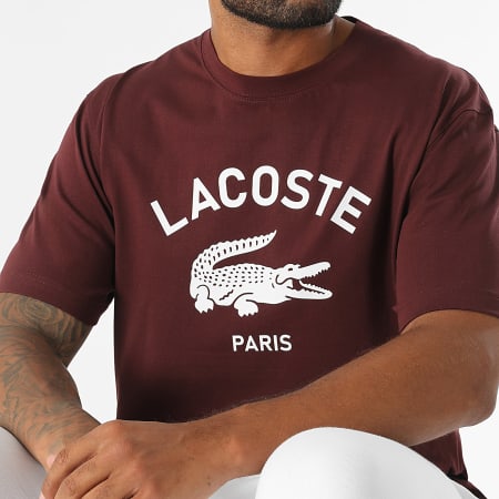 Lacoste - Camiseta Logo Cocodrilo Burdeos