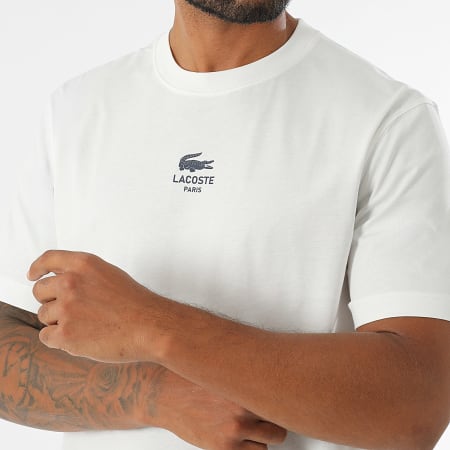 Lacoste - Maglietta con logo coccodrillo bianco