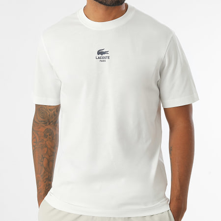 Lacoste - Maglietta con logo coccodrillo bianco