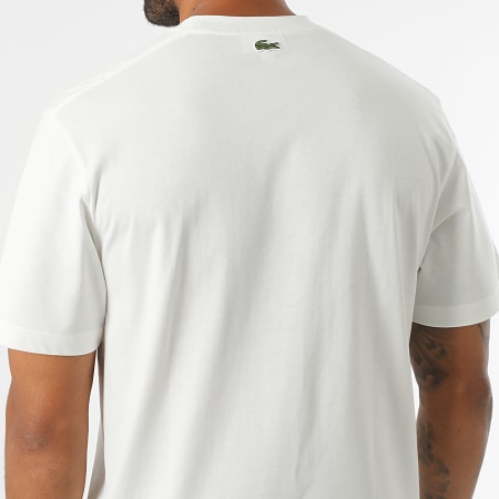 Lacoste - Maglietta con logo coccodrillo bianco