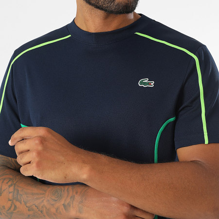 Lacoste - Tee Shirt Regular Fit Logo Crocodile Ultra Dry Bleu Marine