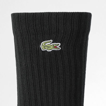 Lacoste - Lot De 3 Paires De Chaussette Logo Brodé Crocodile Noir