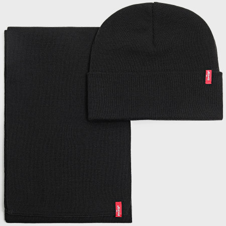 Levi's - Conjunto de bufanda y gorro 235951 Negro