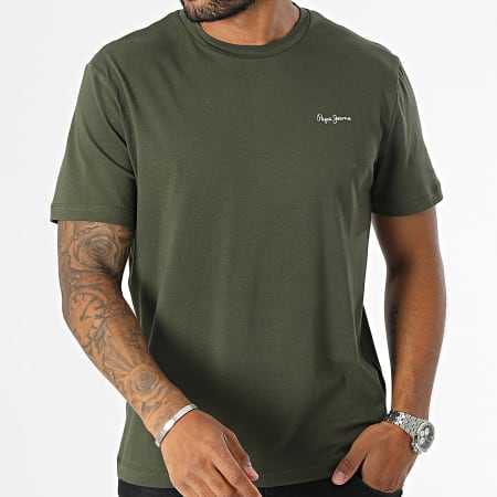 Pepe Jeans - Effen T-shirt PMU20033 Kaki Groen