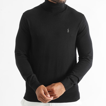 Polo Ralph Lauren - Original Player Jersey negro con cuello vuelto