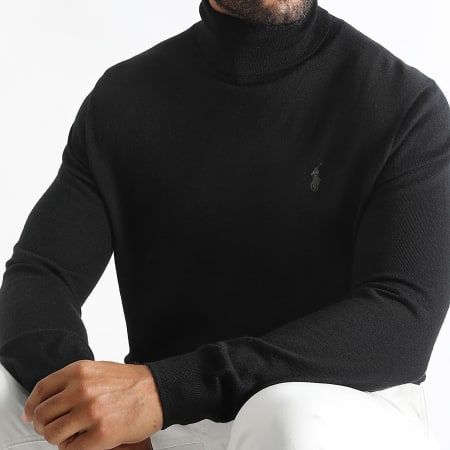 Polo Ralph Lauren - Original Player Jersey negro con cuello vuelto