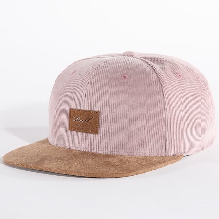 Reell Jeans - Gorra snapback de ante rosa camel