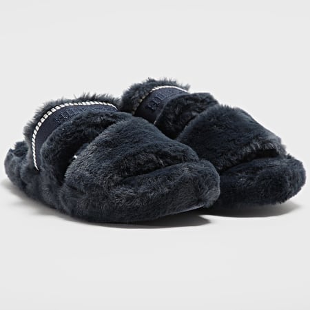 Tommy Hilfiger - Claquettes Femme Fur Basics Slipper 8343 Bleu Marine