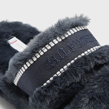 Tommy Hilfiger - Pantuflas de mujer Fur Basics 8343 Azul marino