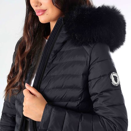 Comme Des Loups - Chaqueta de pluma cálida con capucha para mujer Victoria Negro