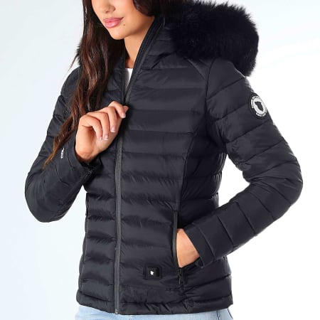 Comme Des Loups - Chaqueta de pluma cálida con capucha para mujer Victoria Negro