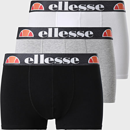 Ellesse - Set di 3 boxer SBMA2207 Bianco Grigio Heather Nero