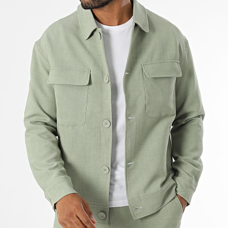 Frilivin - Conjunto de chaqueta y pantalón verde caqui claro