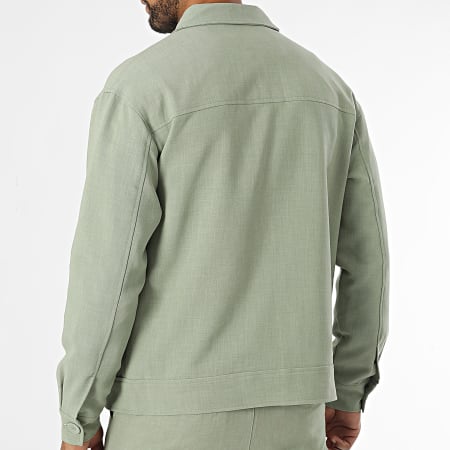 Frilivin - Conjunto de chaqueta y pantalón verde caqui claro