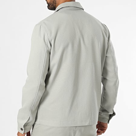 Frilivin - Conjunto de chaqueta gris con cremallera y pantalón cargo