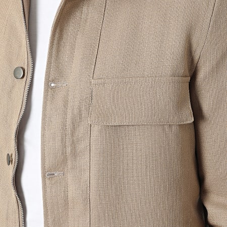 Frilivin - Conjunto de chaqueta con cremallera y pantalón cargo camel