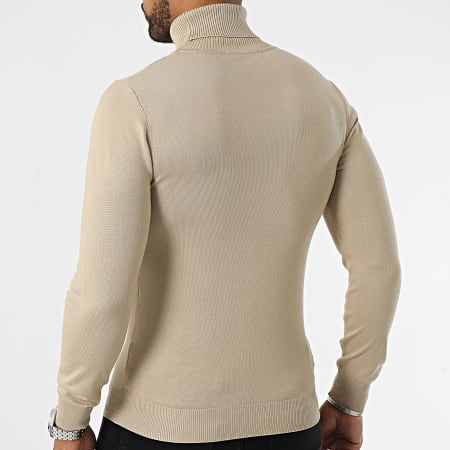 Frilivin - Jersey beige con cuello vuelto