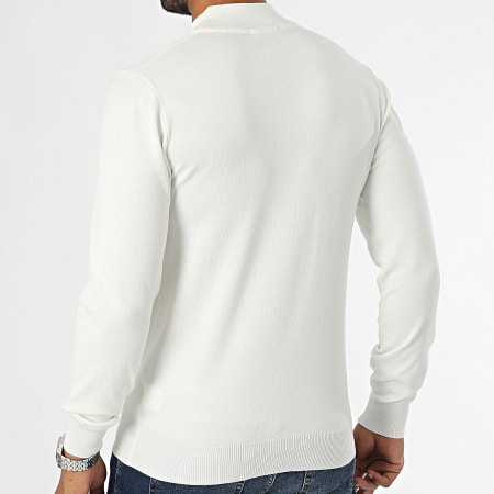 Frilivin - Jersey blanco con cuello de embudo