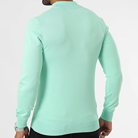 Frilivin - Jersey verde menta con cuello de embudo