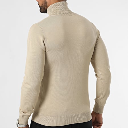 Frilivin - Jersey beige con cuello vuelto