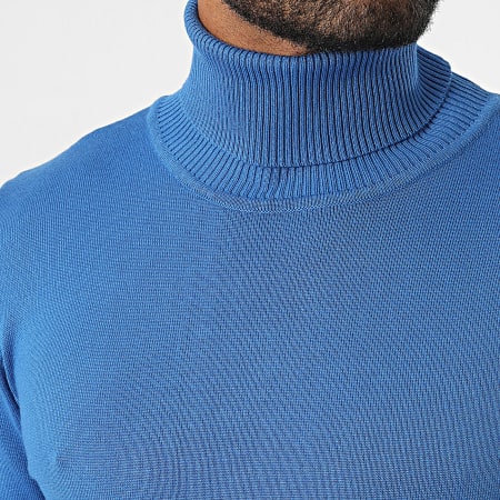 Frilivin - Jersey azul con cuello vuelto