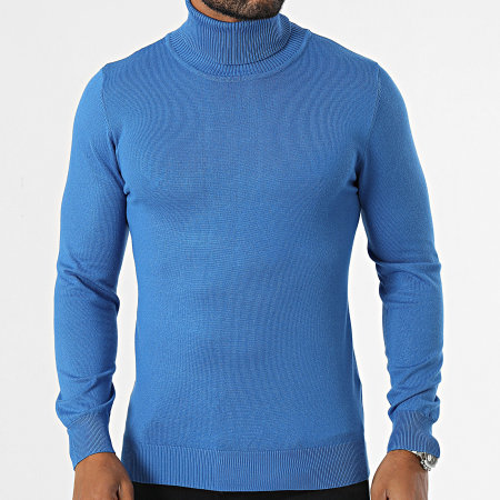 Frilivin - Jersey azul con cuello vuelto