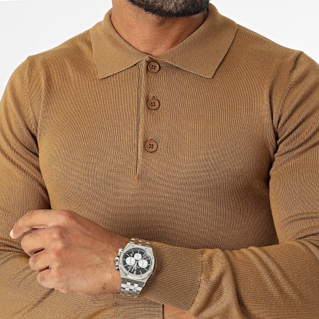 Frilivin - Polo de manga larga camel