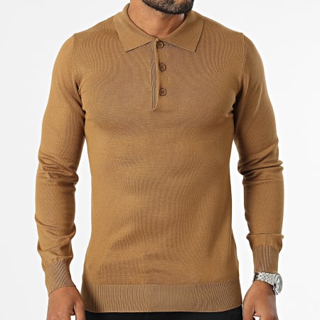 Frilivin - Camel Poloshirt Lange Mouw