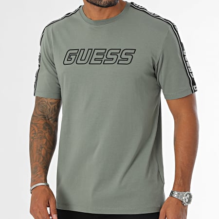 Guess - Maglietta a righe Z4GI18-J1314 Verde Khaki