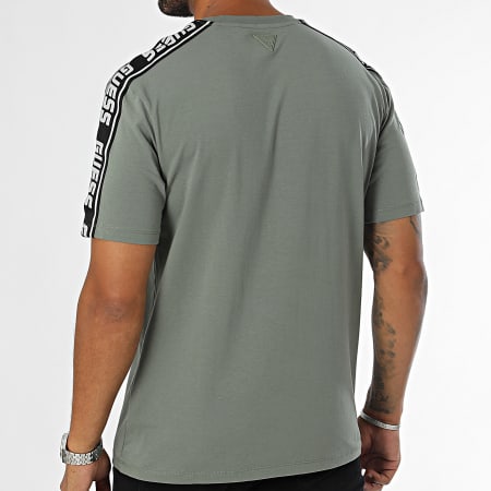 Guess - Camiseta a rayas Z4GI18-J1314 Verde caqui