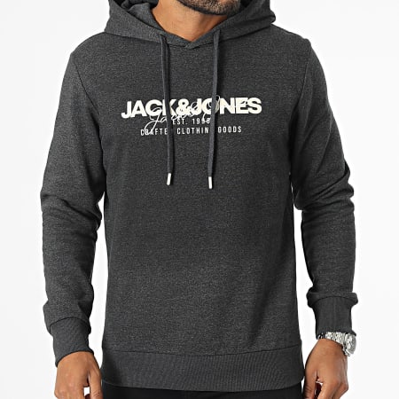 Jack And Jones - Alvis Hoody Houtskool Grijs