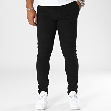 JJREBEL - Michael Slim Chino Broek Zwart