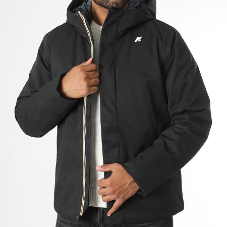 K-Way - Veste Zippée Capuche Jacko Twill Marmotta K8133DW Noir